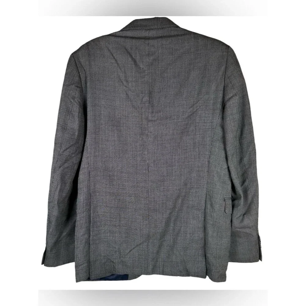Saks Fifth Avenue Black White Slim Fit Silk Wool Sport Coat Formal Blazer 40R